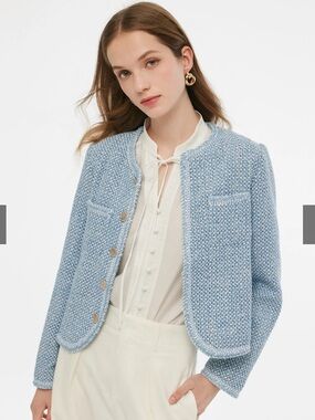NWT Goelia Light Blue Tweed Jacket Size S